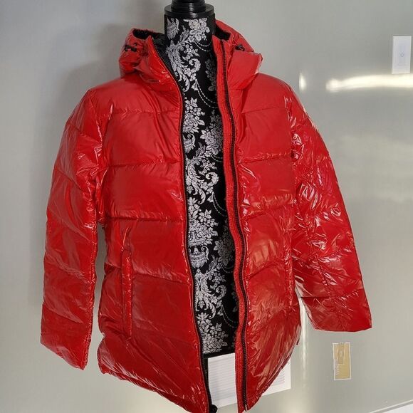 Michael Kors Red Puffer Jacket Medium NEW - Picture 5 of 6